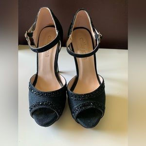 Cathy Jean Black 6.5 Black Platform Heel